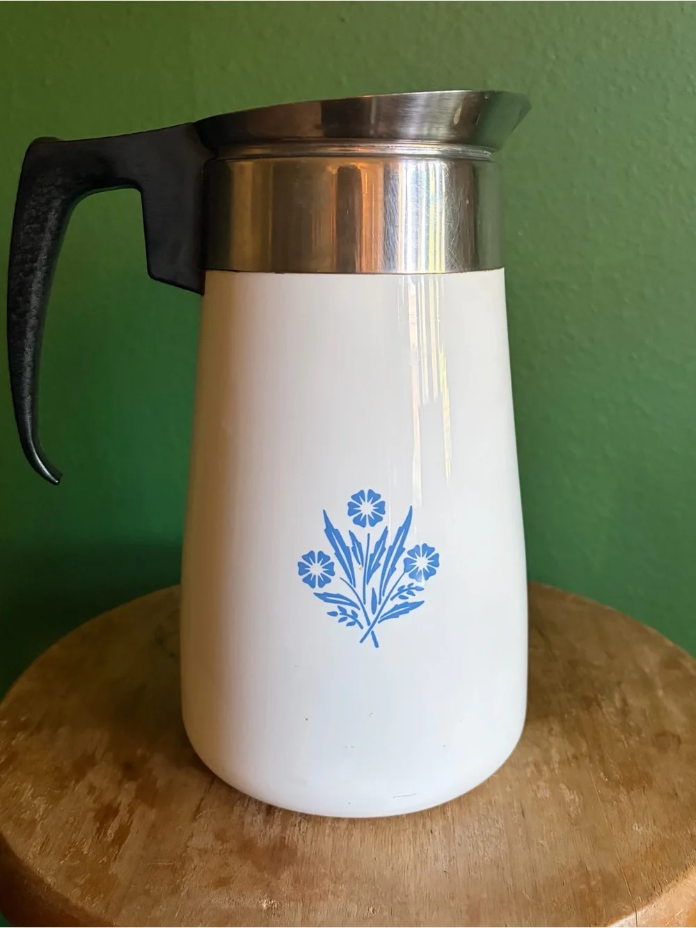 Vintage Corning Cornflower Stovetop Percolator 9 cup